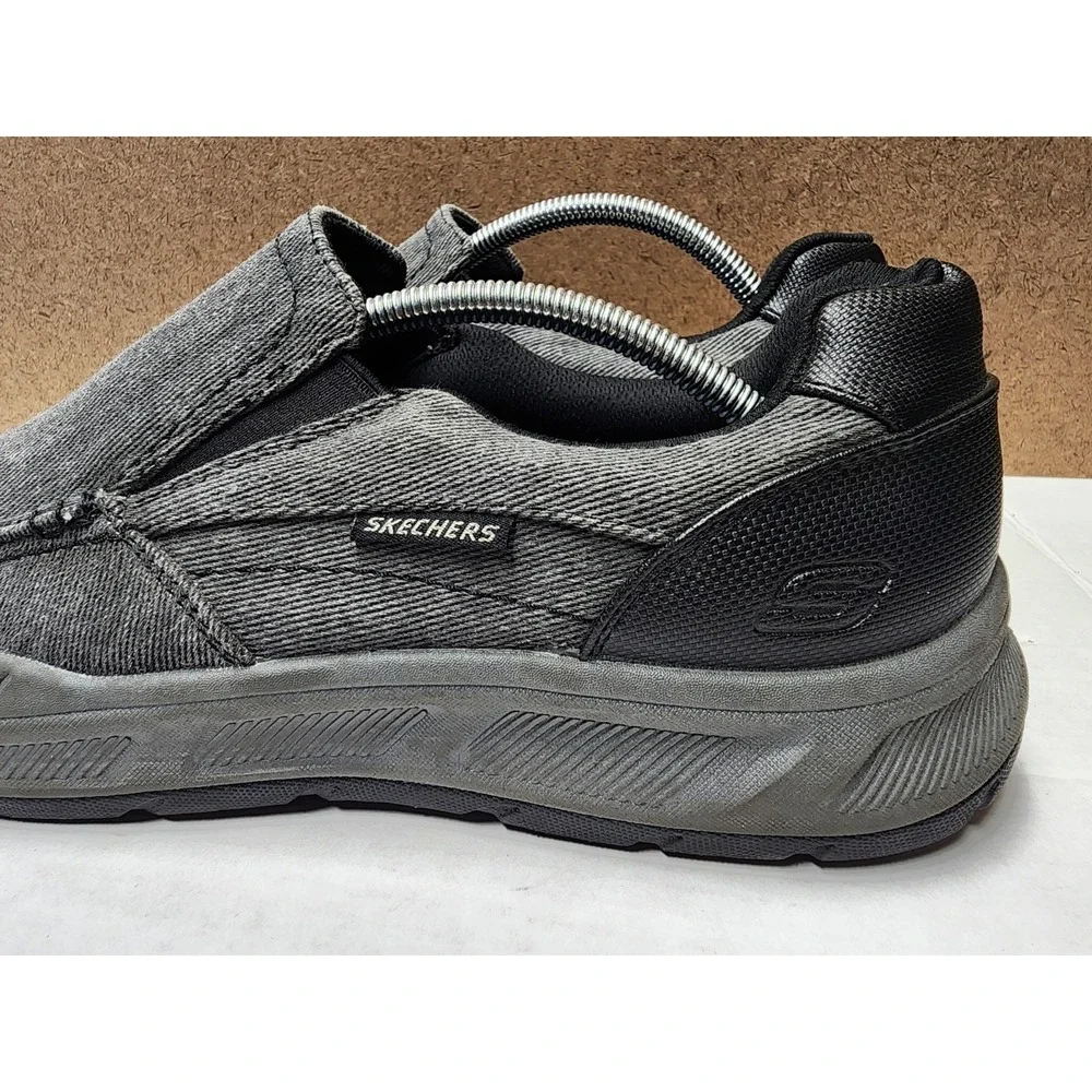 Skechers Cohagen Canvas Slip On Men memory foam Shoe Sz 13 in Black  16941S